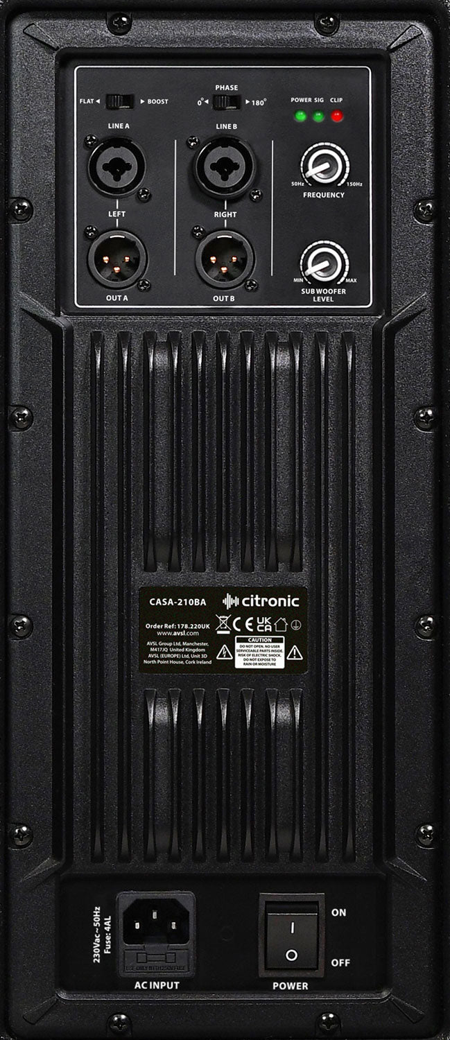 Citronic CASA-210BA Dual Driver 600W RMS Active Sub Cabinet