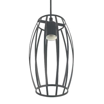 4lite Decorative Pear Cage Lighting Pendant for E27 Large Screw Fit Lamp (Bulb Not Included) - Matte Black