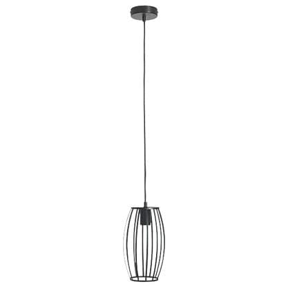 4lite Decorative Pear Cage Lighting Pendant for E27 Large Screw Fit Lamp (Bulb Not Included) - Matte Black