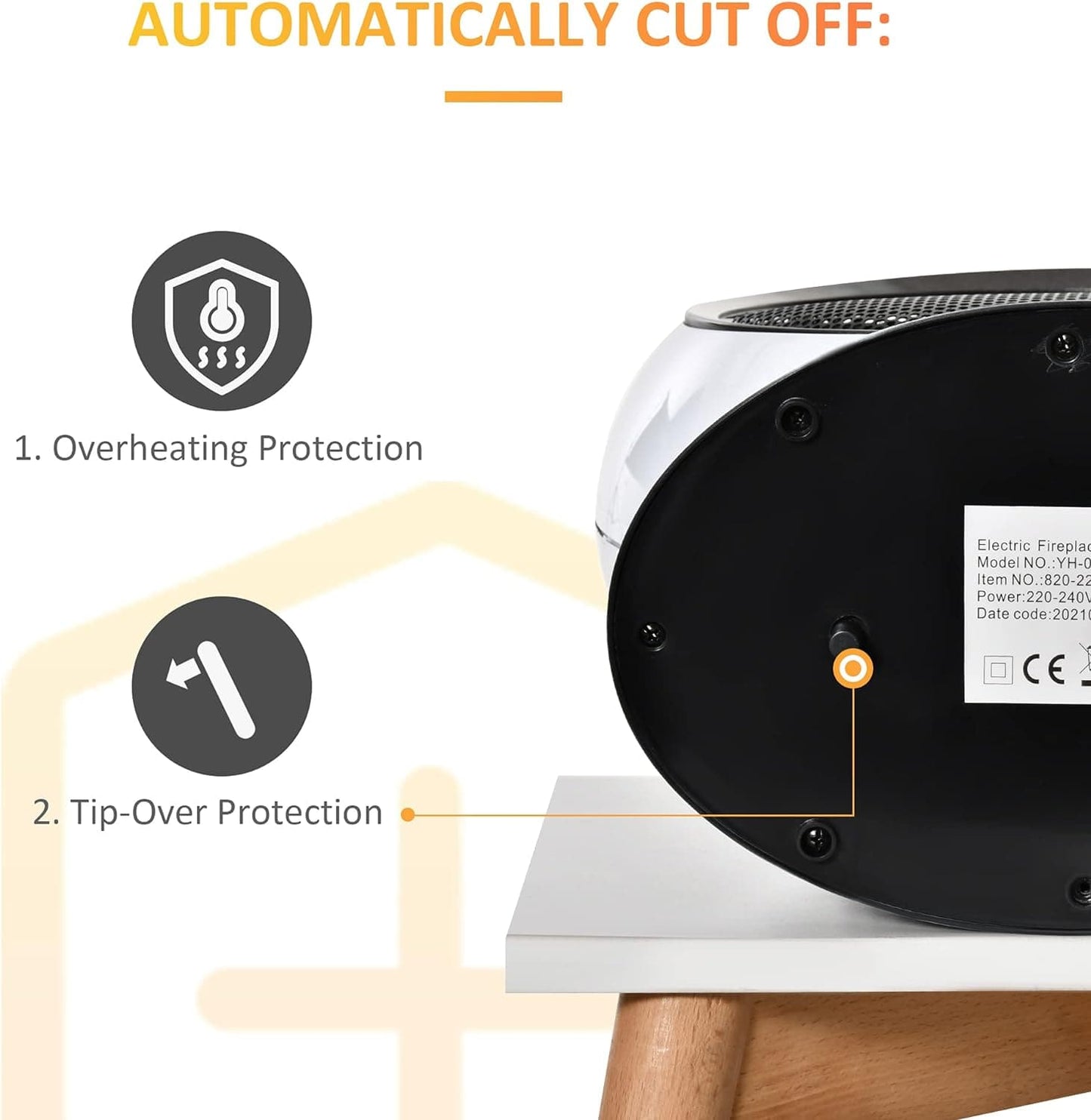 Maplin 1500W Freestanding Electric Fireplace Heater with Flame Effect & Rotatable Head - maplin.co.uk