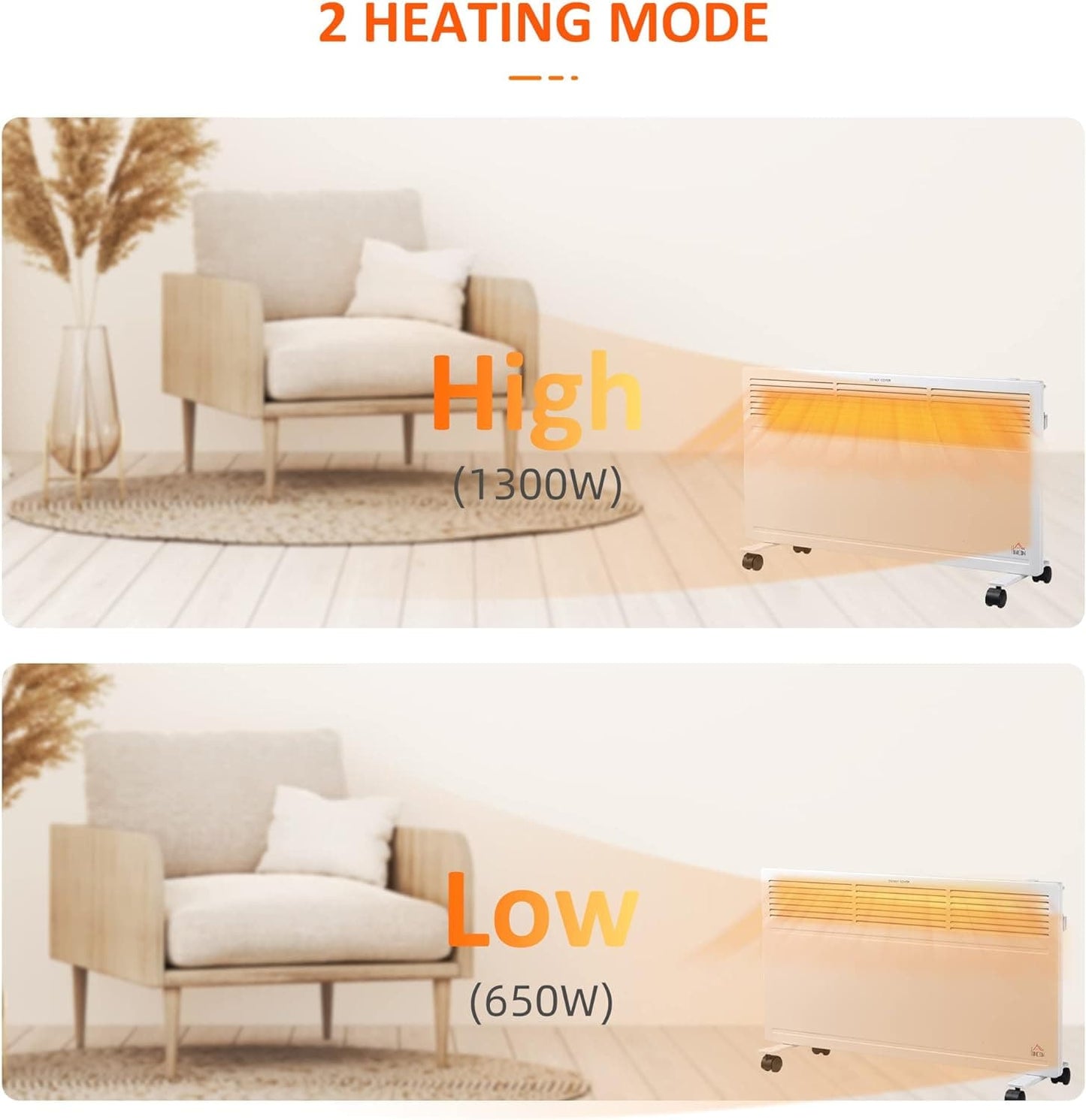 Maplin Plus Freestanding / Wall-Mounted Convector Portable Radiator Heater with Adjustable Thermostat - maplin.co.uk