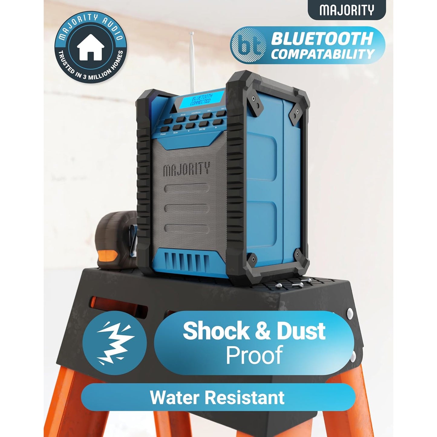 Majority Landbeach Portable Bluetooth Jobsite DAB+ Radio