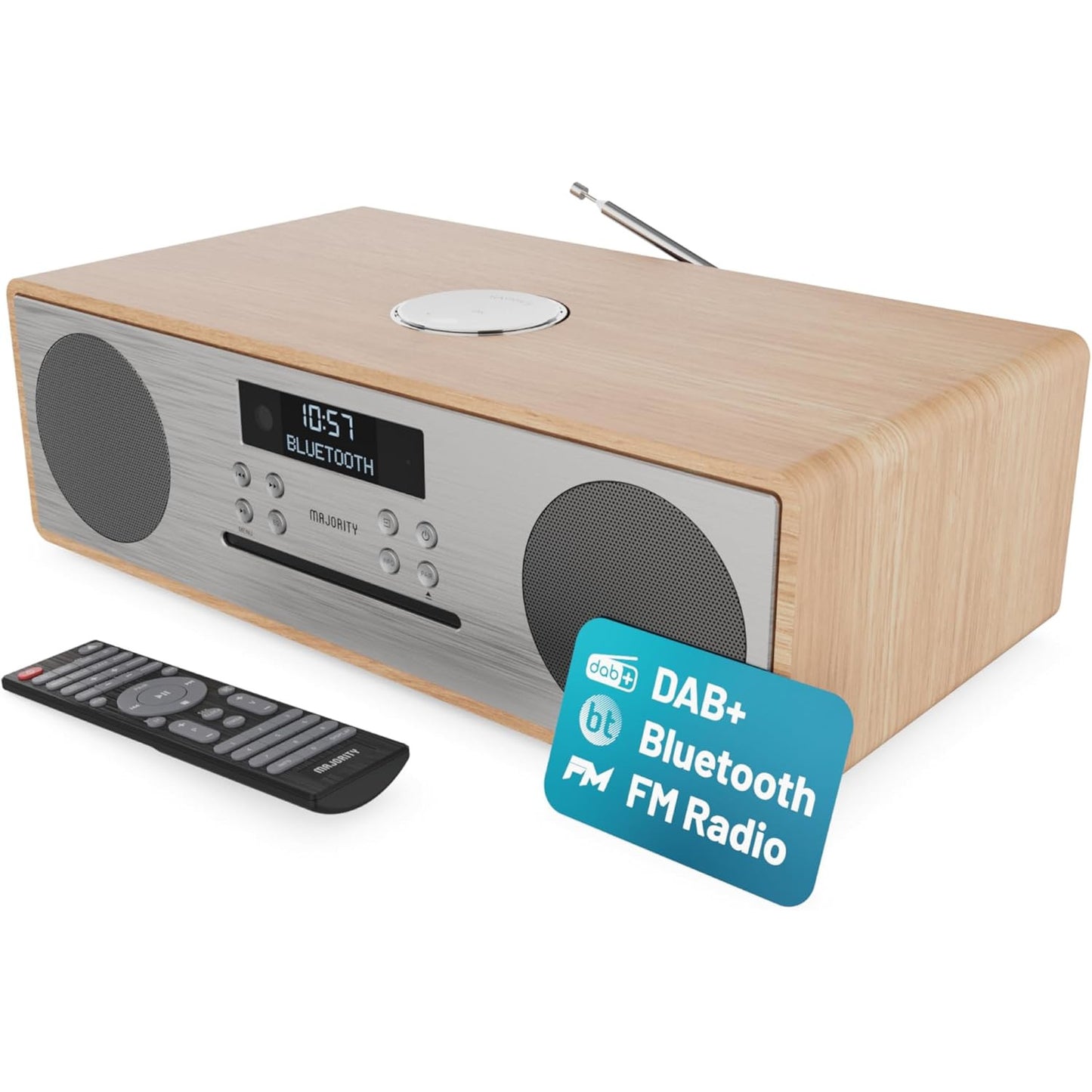 Majority Oakington DAB Radio CD Player Oak