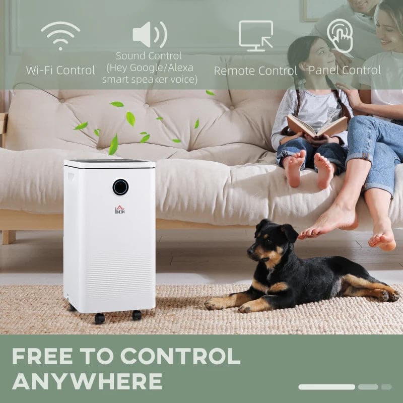 Maplin Plus 10L/Day 2500ml Portable Quiet Dehumidifier with WiFi Smart App Control