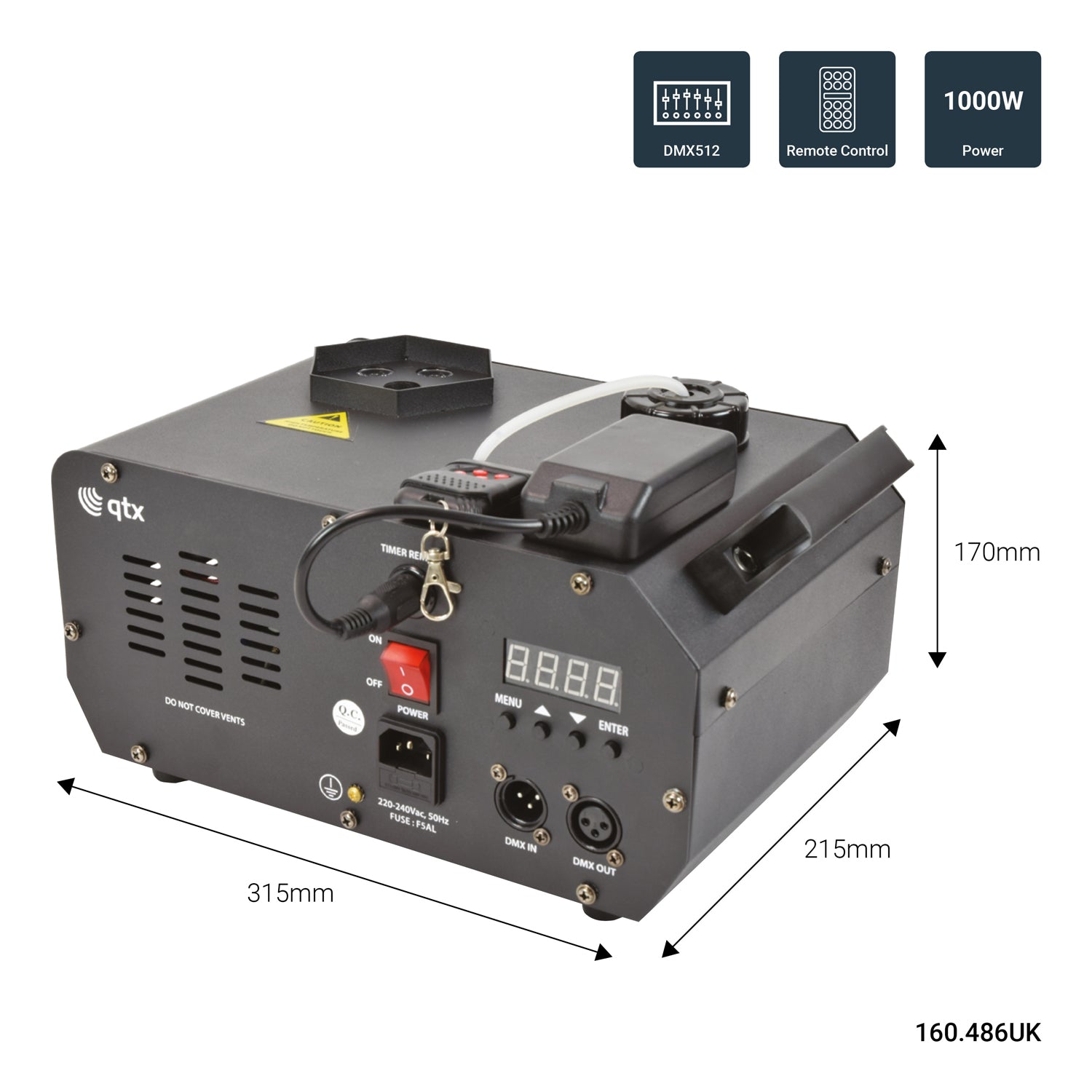 QTX FLARE-1000 Vertical LED 1000W Fog Machine