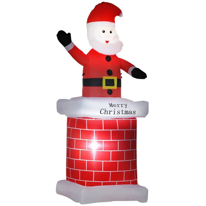 HOMCOM 7ft Christmas LED Inflatable Santa Claus from Chimney - maplin.co.uk