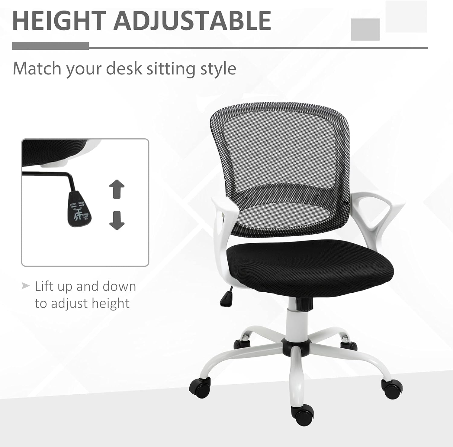 ProperAV Extra Ergonomic Adjustable Mesh Office Chair with Lumbar Back Support - maplin.co.uk
