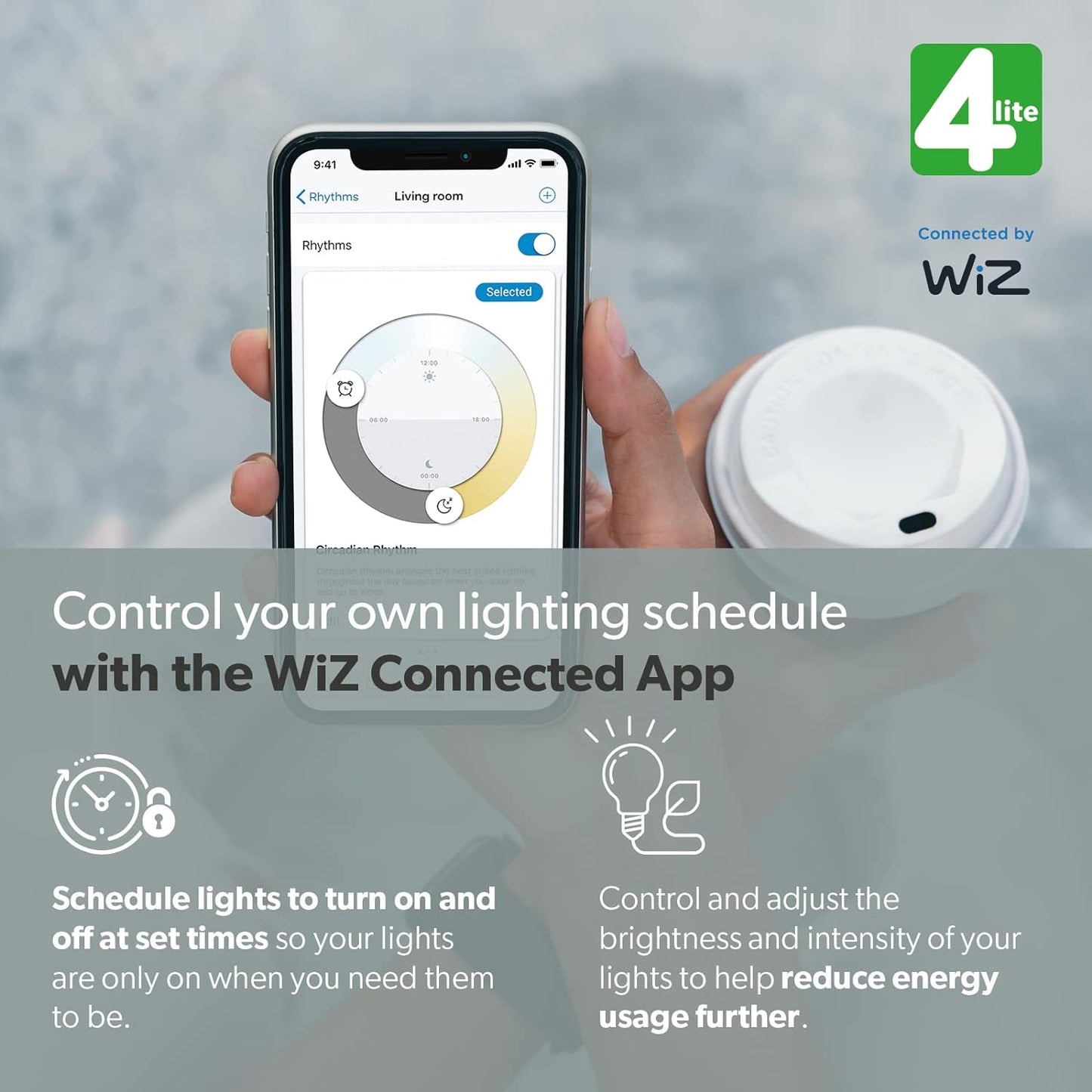 4lite WiZ Connected A60 Warm White WiFi LED Smart Bulb - E27 Large Screw - maplin.co.uk