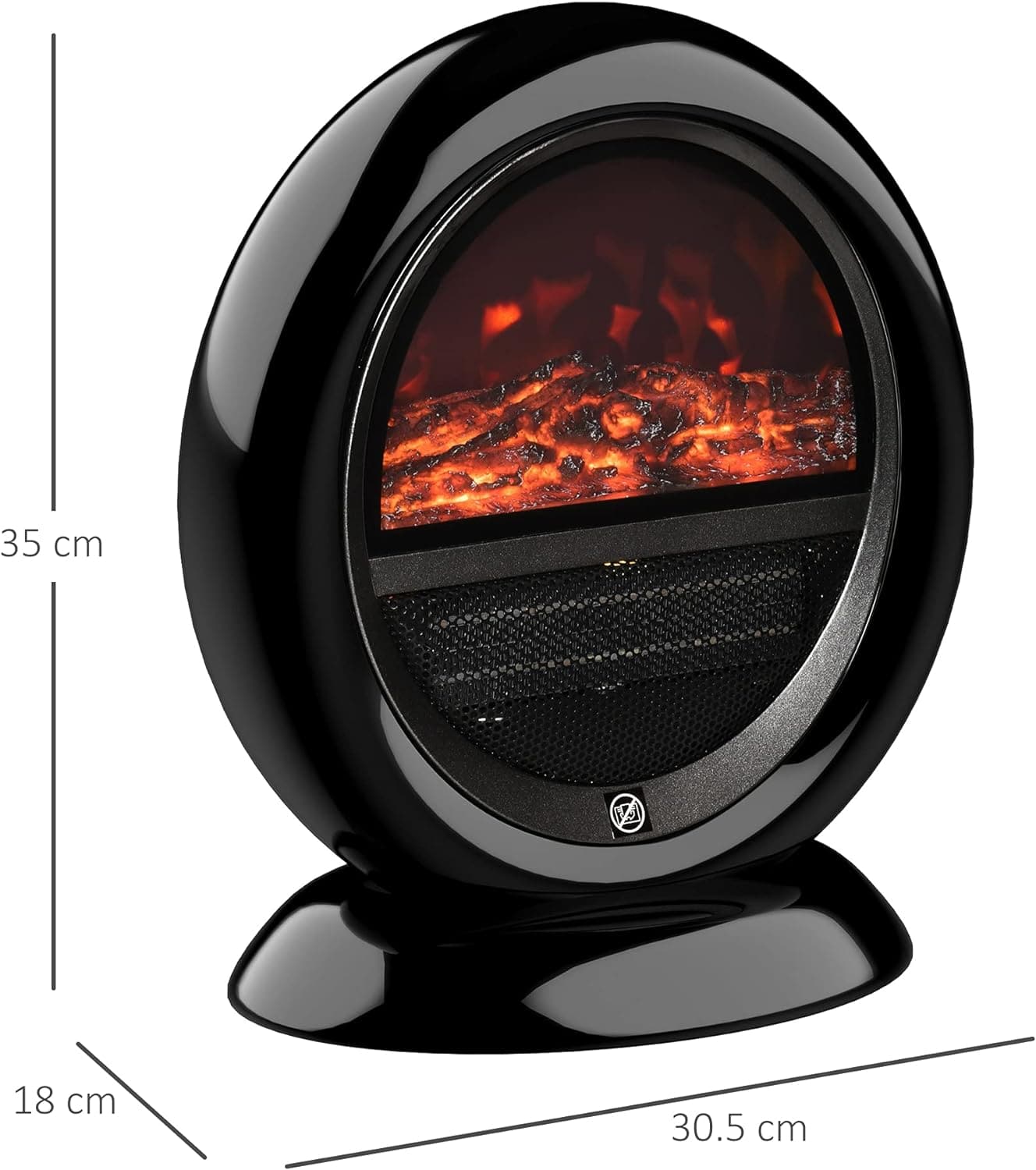 Maplin Plus 1500W Freestanding Electric Fireplace Heater with Flame Effect & Rotatable Head - maplin.co.uk