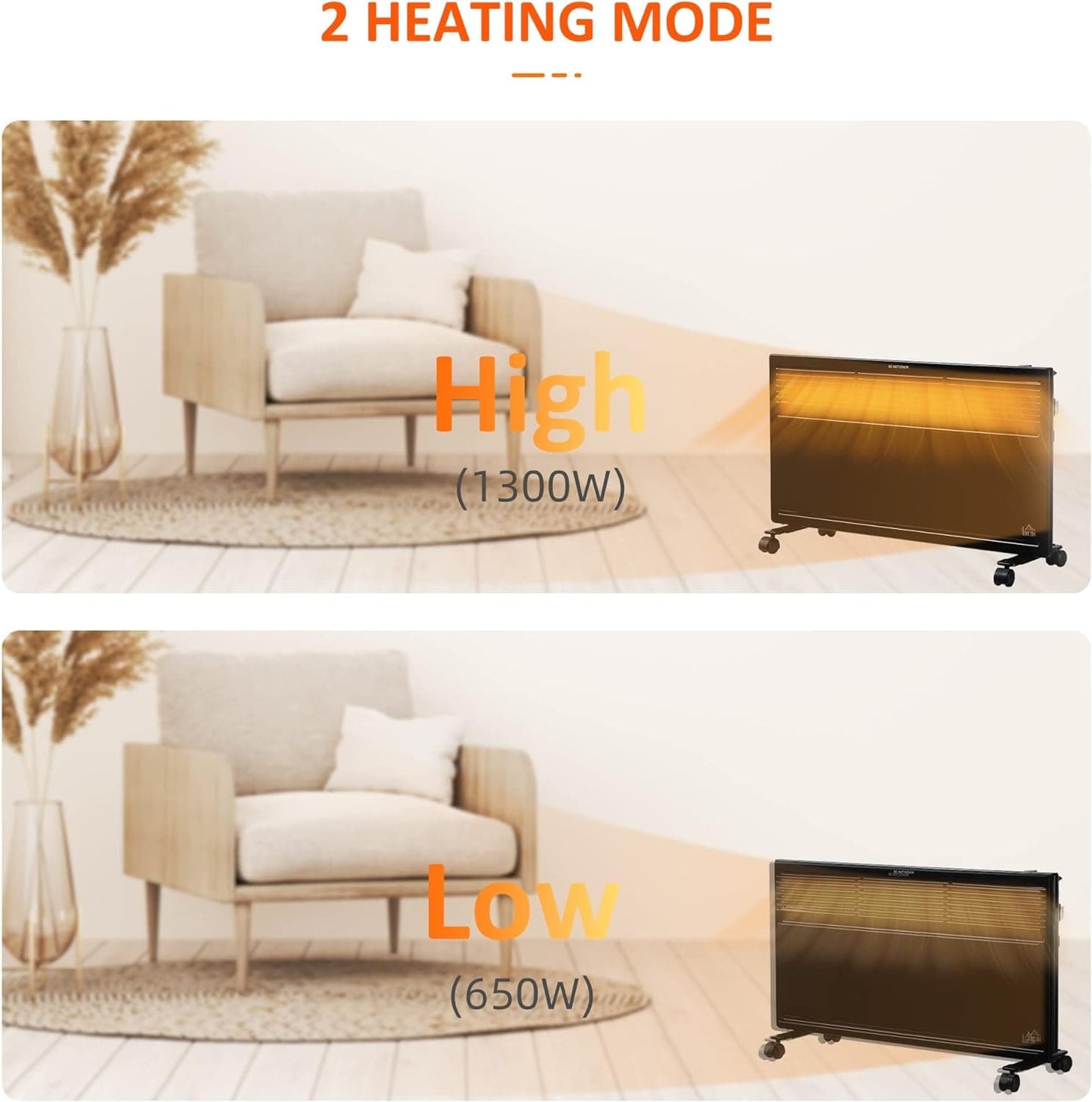 Maplin Plus Freestanding / Wall-Mounted Convector Portable Radiator Heater with Adjustable Thermostat - maplin.co.uk