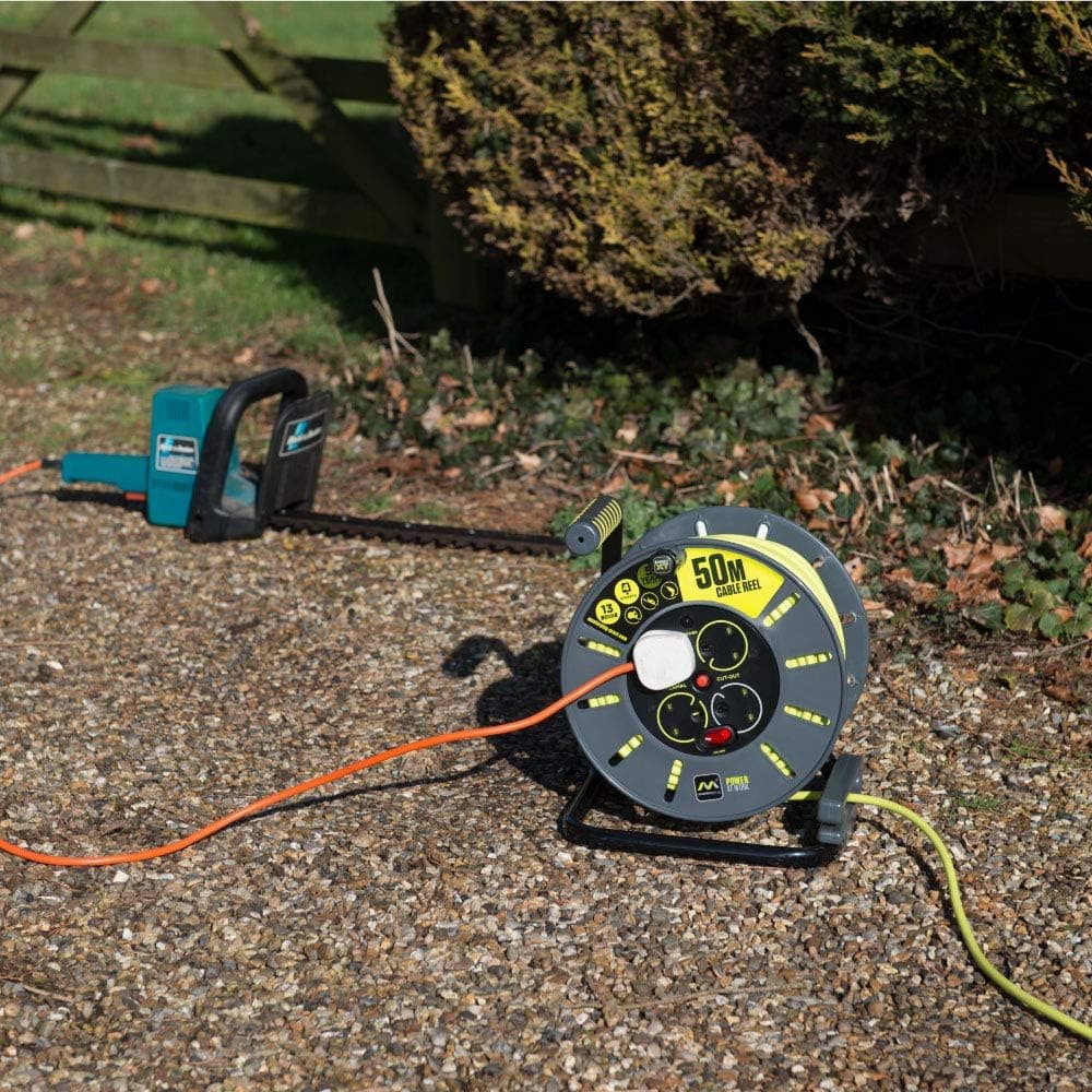 Masterplug 50m 4-Socket 13A Heavy Duty Extension Cable Reel