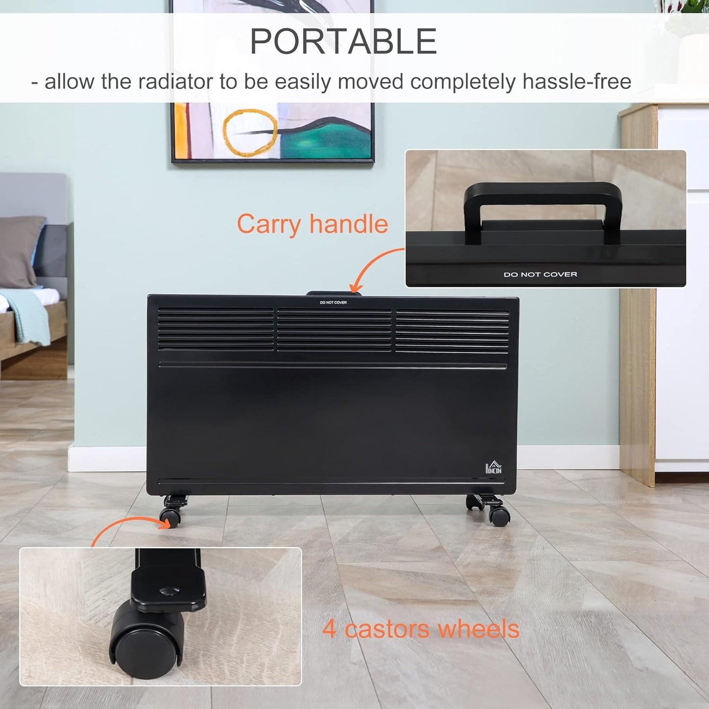 Maplin Freestanding / Wall-Mounted Convector Portable Radiator Heater with Adjustable Thermostat - maplin.co.uk