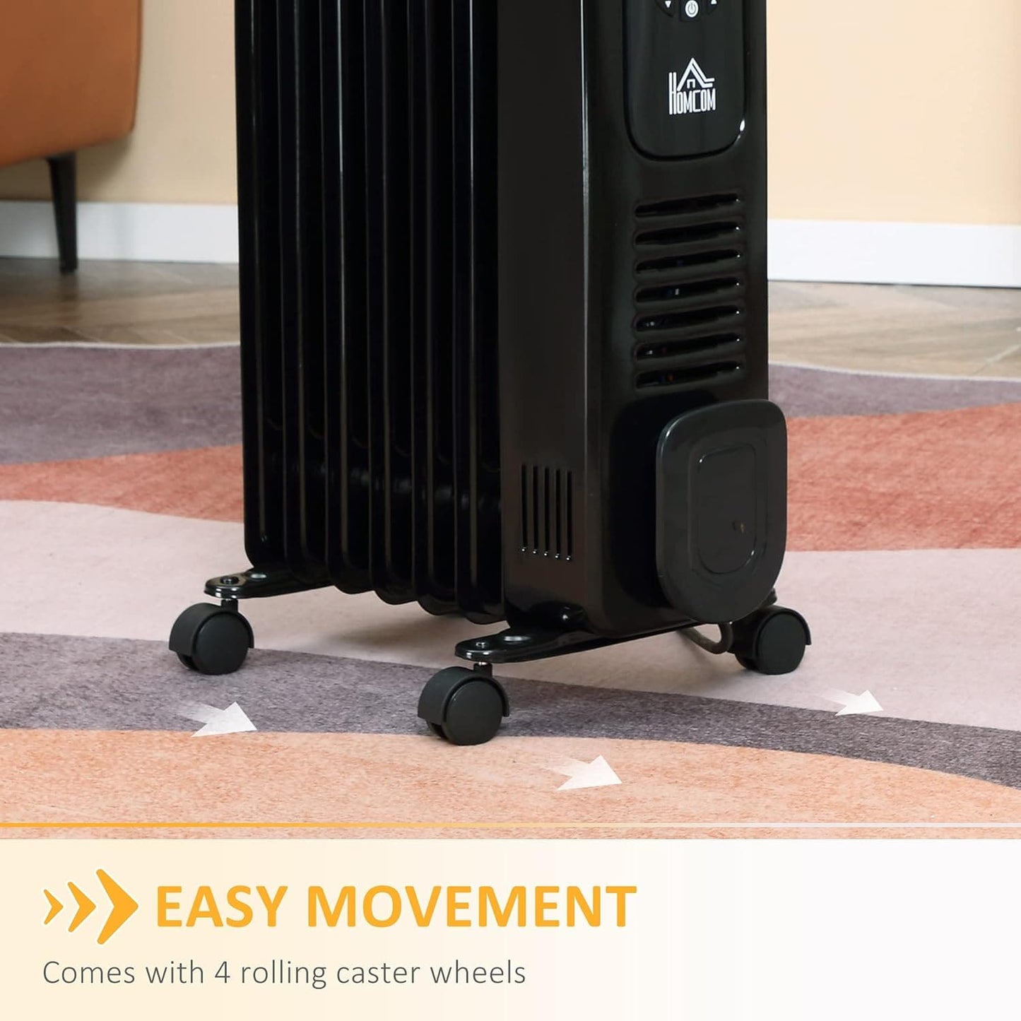 Maplin Plus 1630W 7 Fin Portable Oil Filled Radiator with Timer & Remote Control - maplin.co.uk