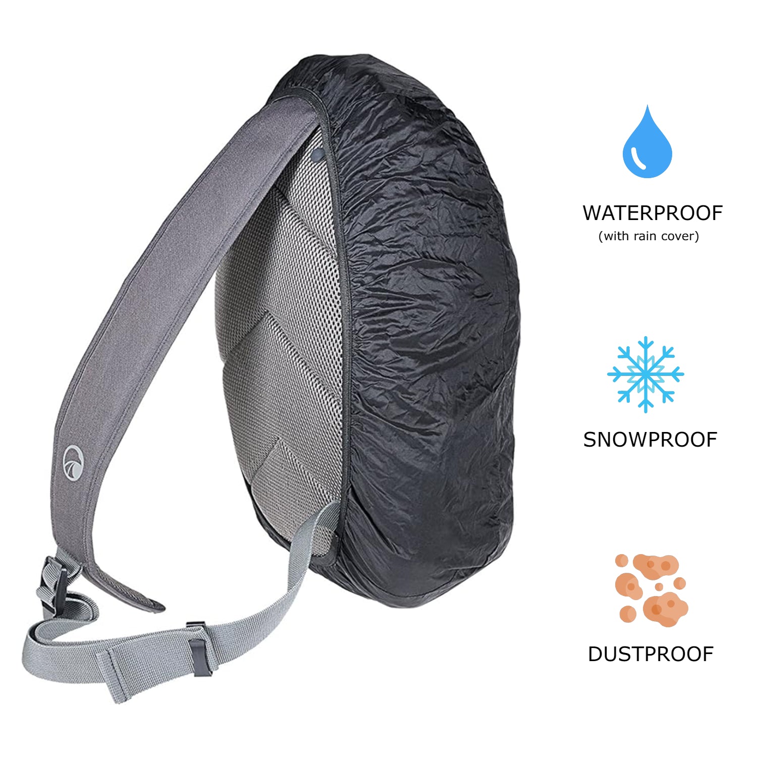 PRAKTICA All Weather Day 12L Backpack with Rain Cover & Binocular Pocket - Grey - maplin.co.uk