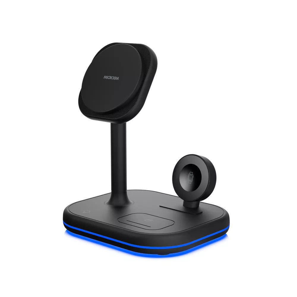 Microdia SNAPStation Pro 23W 3-in-1 MagSafe Magnetic Wireless Charging Station - Black