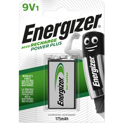 Energizer Recharge Power Plus 175mAh 9V Rechargeable Battery - Pack of 2