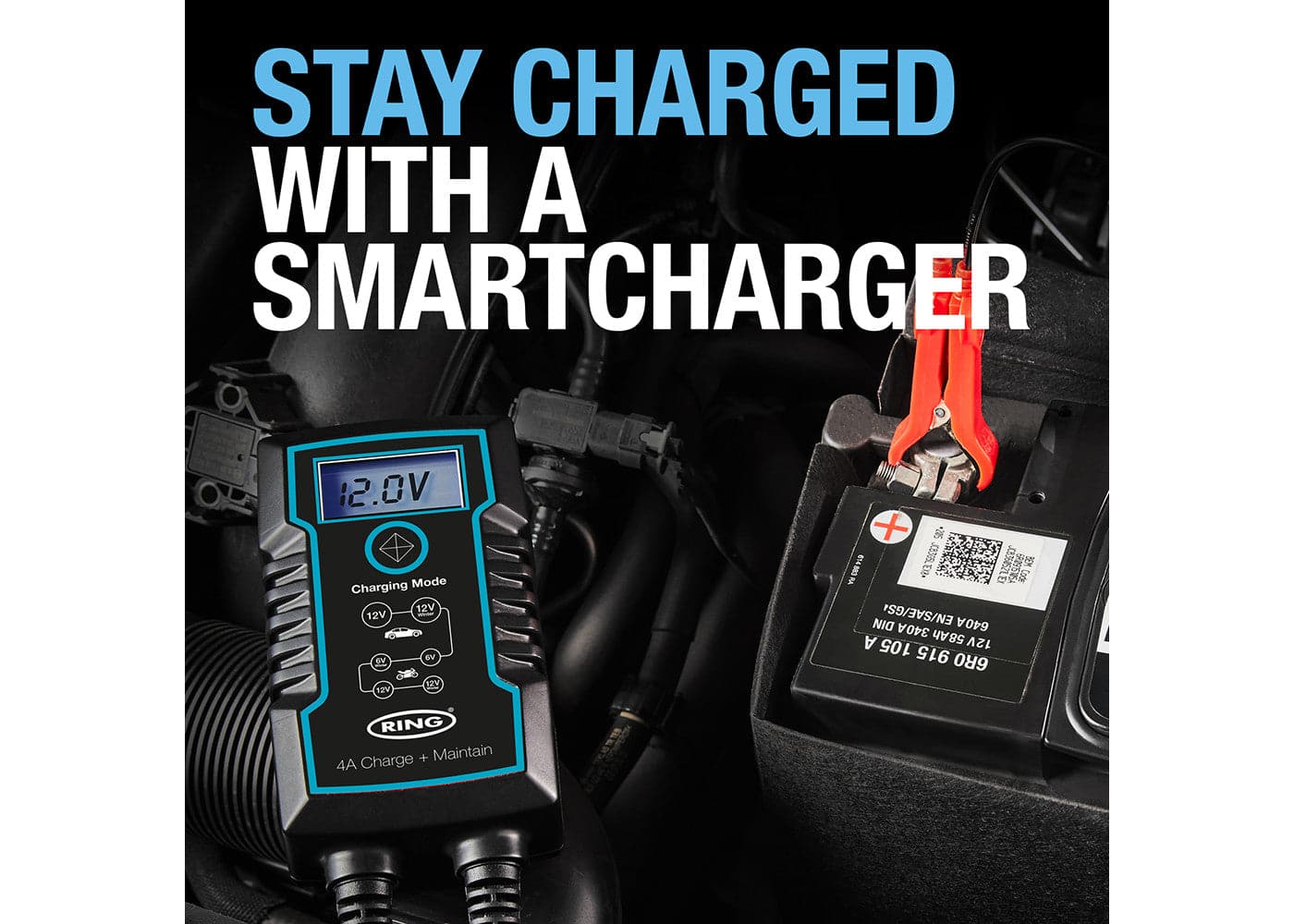 Ring Automotive 4A Smart Charger & Battery Maintainer