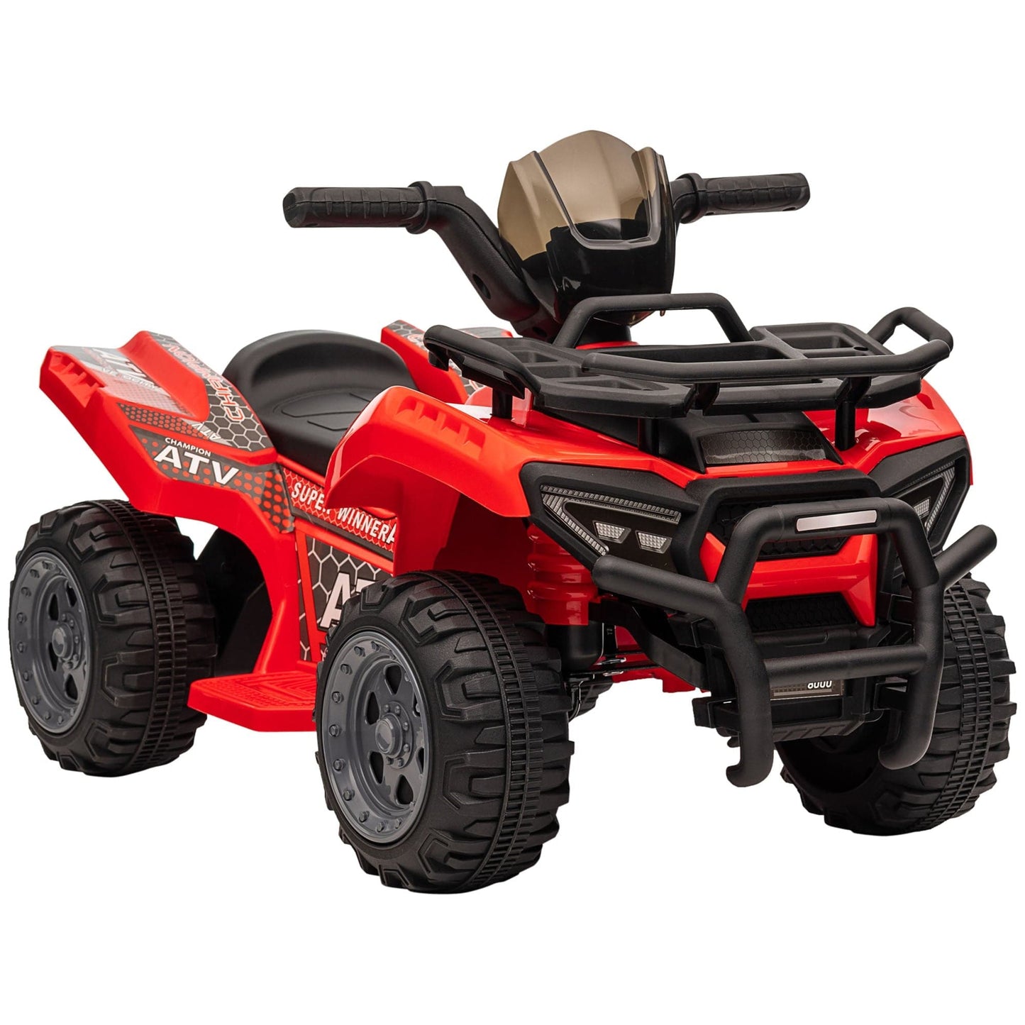 Maplin Plus 6V Kids Electric Ride on Toy ATV Quad Bike with Music & Headlights for 18-36 Months Red