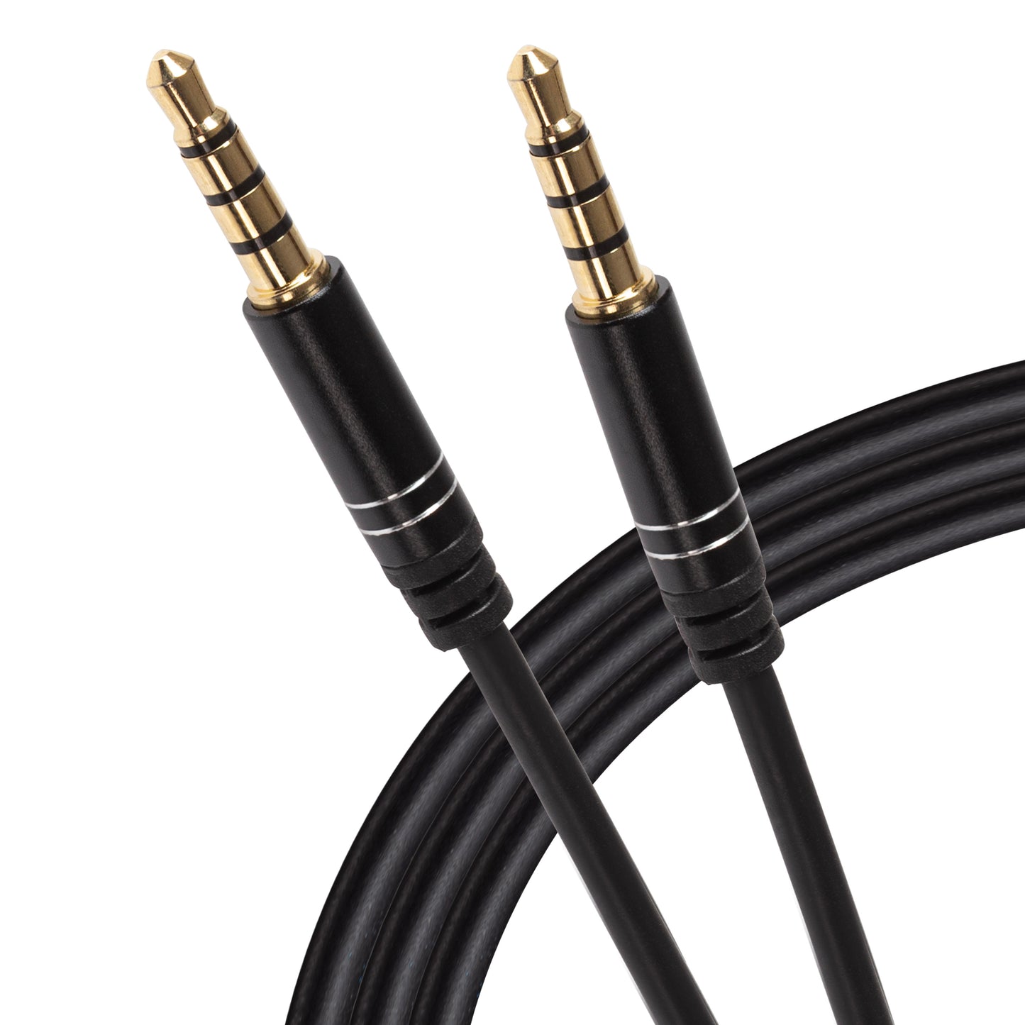 Maplin 3.5mm Aux Stereo 4 Pole TRRS Jack Plug to 3.5mm 4 Pole TRRS Jack Plug Cable - Black, 5m