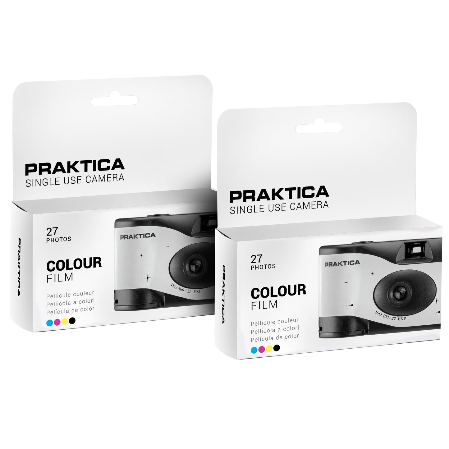 Praktica 35mm Single Use Disposable Film Camera with Flash - Wedding White Pack of 2