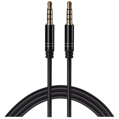 Maplin 3.5mm Aux Stereo 4 Pole TRRS Jack Plug to 3.5mm 4 Pole TRRS Jack Plug Cable - Black, 5m