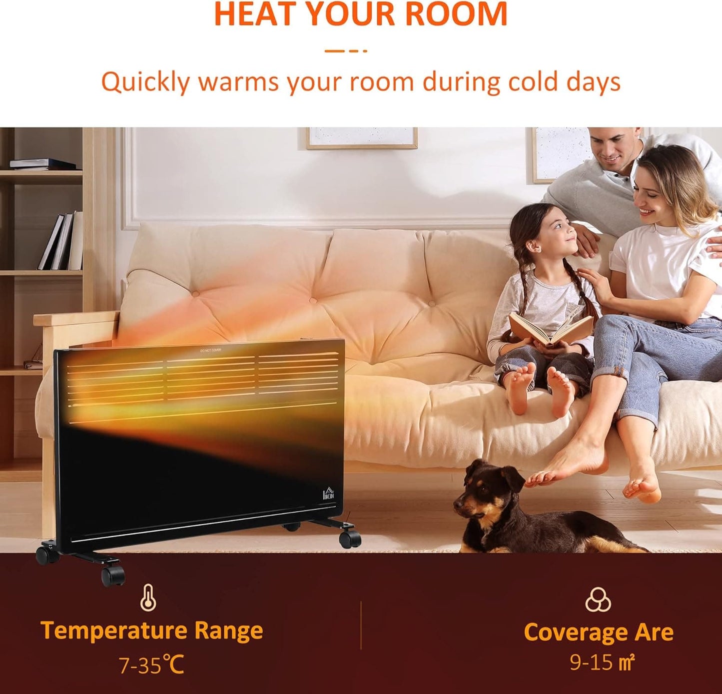 Maplin Freestanding / Wall-Mounted Convector Portable Radiator Heater with Adjustable Thermostat - maplin.co.uk