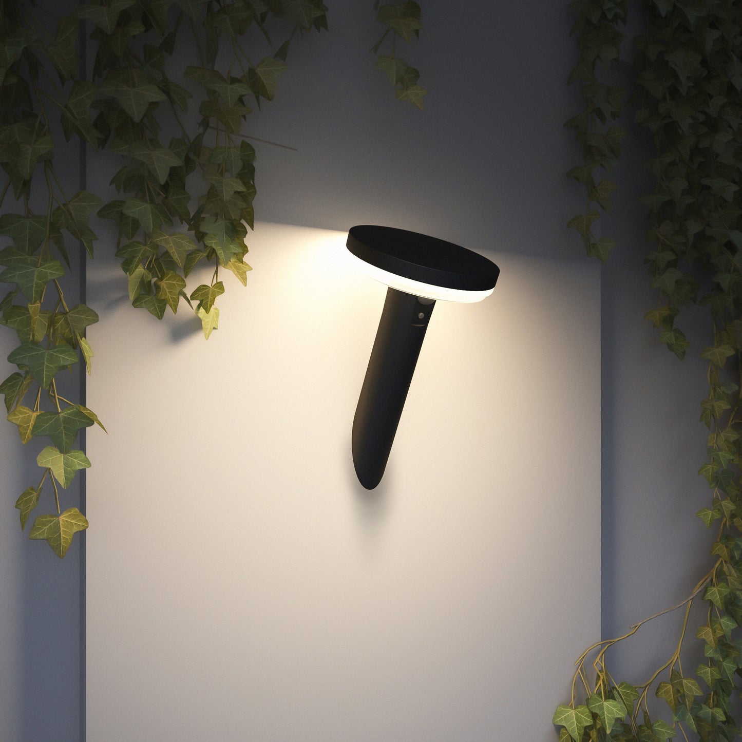 4lite Antheia Solar Slanted IP54 Die-Cast Aluminium LED Outdoor Wall Light with Built in PIR Motion Sensor