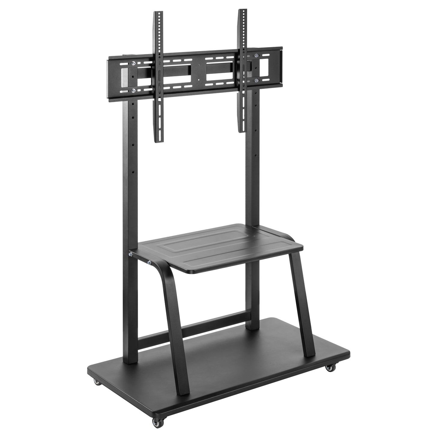 ProperAV Mobile TV Trolley Stand on Wheels for 37" - 100" Screens (150kg Capacity / VESA Max. 800x600)