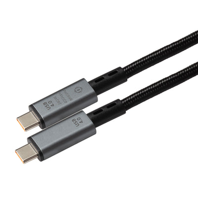 Maplin USB-C to USB-C V4.0 8K 240W PD Braided Cable - Black, 1m