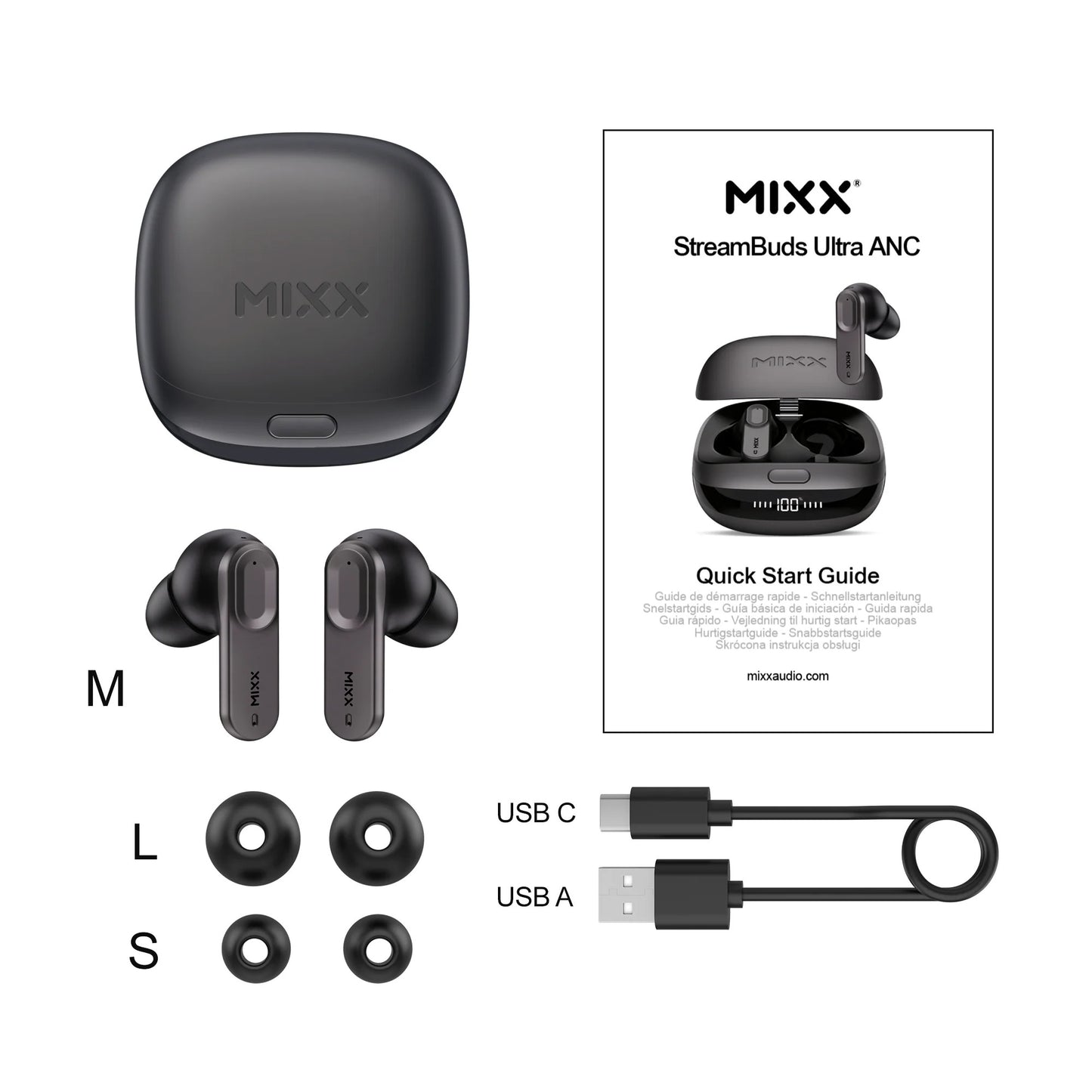 Mixx Streambuds Ultra DUAL ANC TWS Earphones - Black