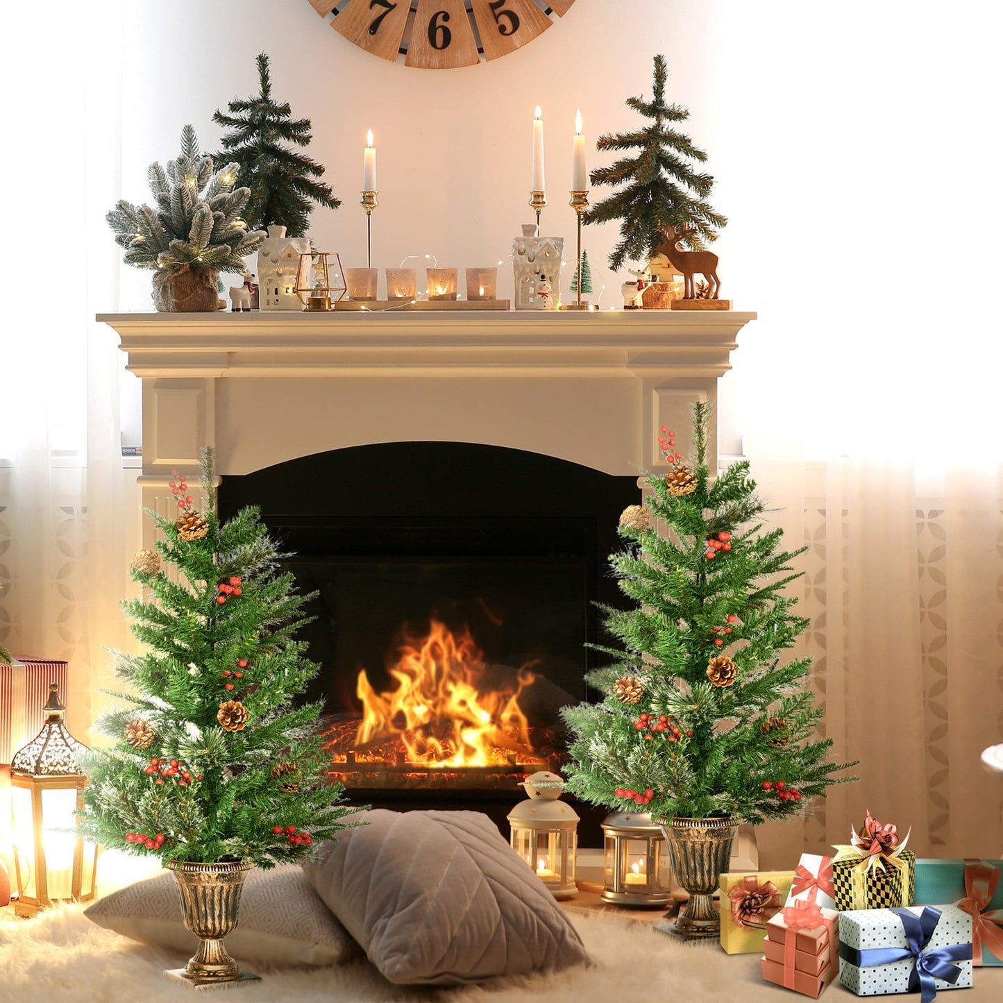 HOMCOM 3ft Artificial Christmas Tree - Set of 2 - maplin.co.uk