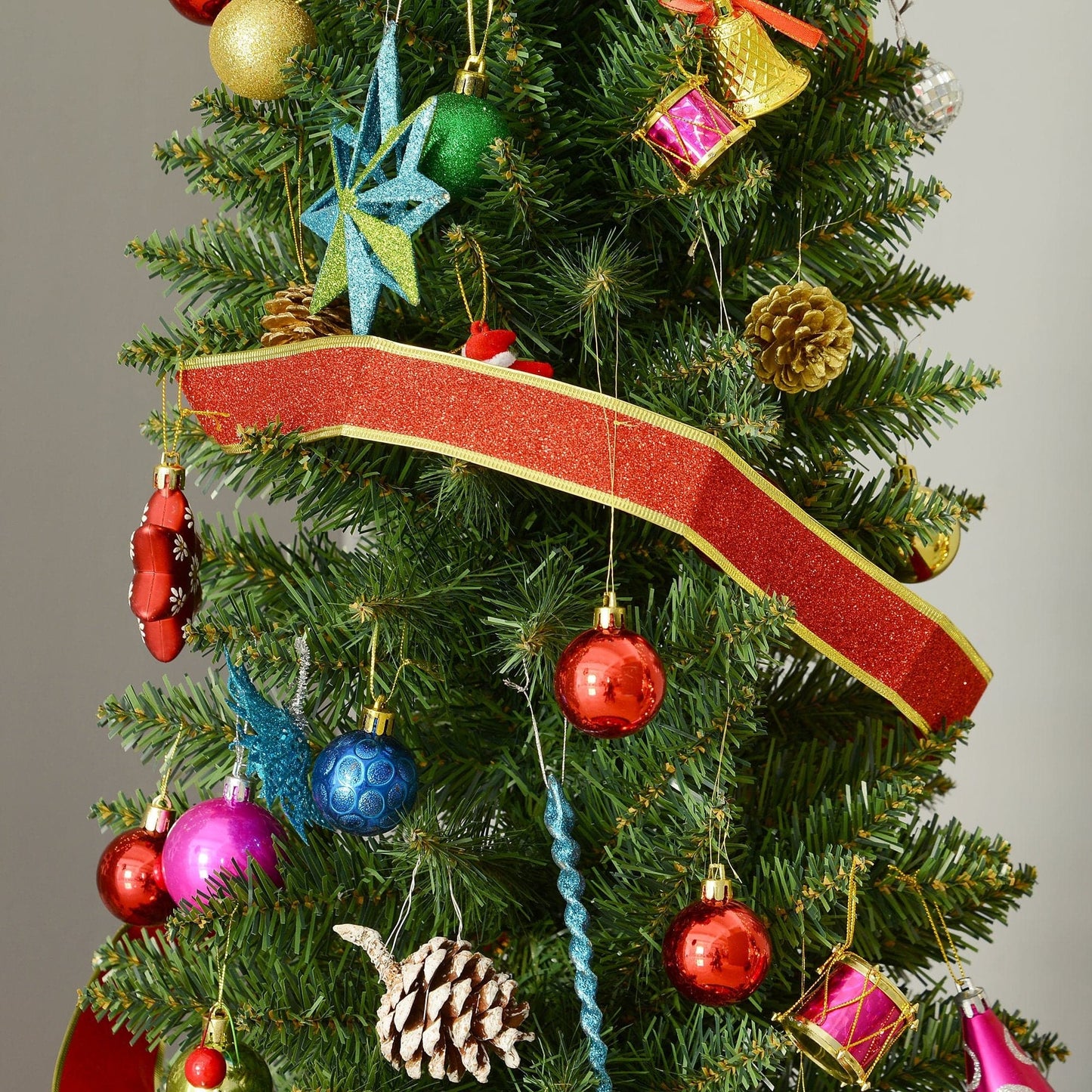HOMCOM 7ft Artificial Pine Pencil Slim Christmas Tree with Stand - maplin.co.uk