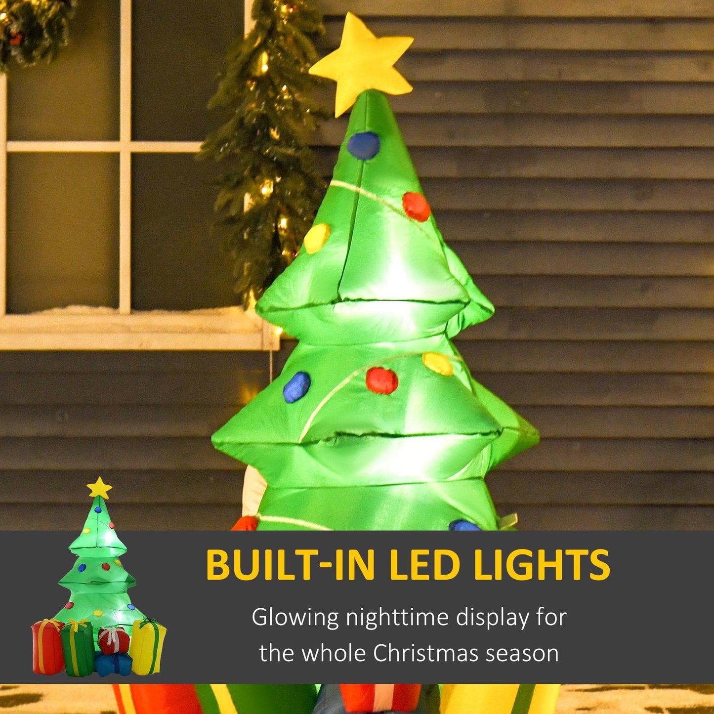 HOMCOM 5ft LED Inflatable Christmas Tree Decoration - maplin.co.uk