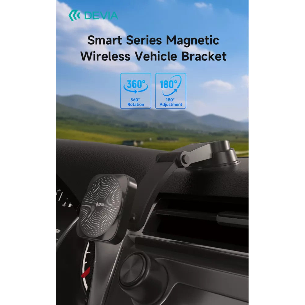 Devia 15W Wireless Charging MagSafe Universal Car Holder - Black