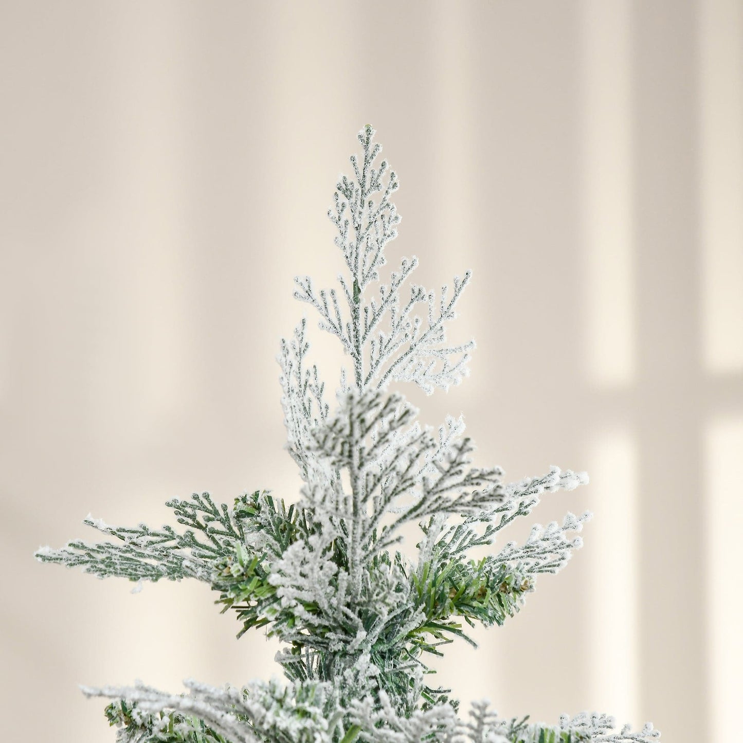 HOMCOM 6ft Pencil Snow Flocked Artificial Christmas Tree with Realistic Cypress Branches - maplin.co.uk