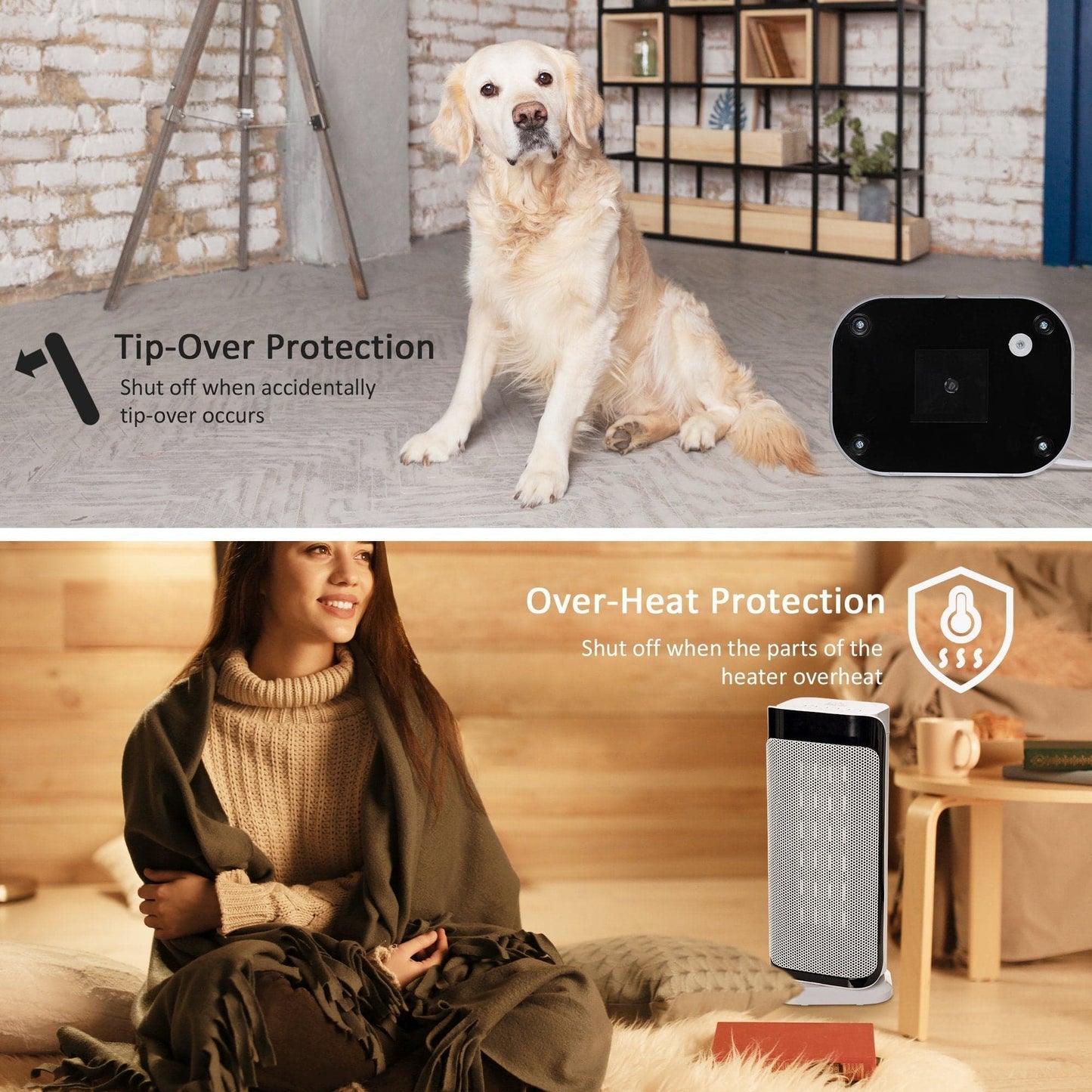 Maplin Plus Portable Oscillating Ceramic Space Heater with Over Heating & Tip-Over Protection