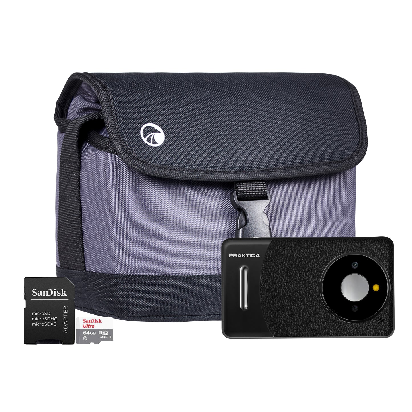 Praktica DZ13 Compact Digital Camera Camera + Sandisk 64GB MicroSD Card + System Bag