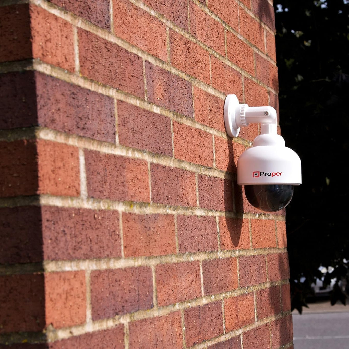 ProperAV Imitation Security Speed Dome Camera with Flashing Light - White - maplin.co.uk