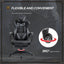 Maplin Plus Ergonomic Racing Adjustable Reclining Gaming Office Chair with Headrest, Lumbar Support & Retractable Footrest - maplin.co.uk