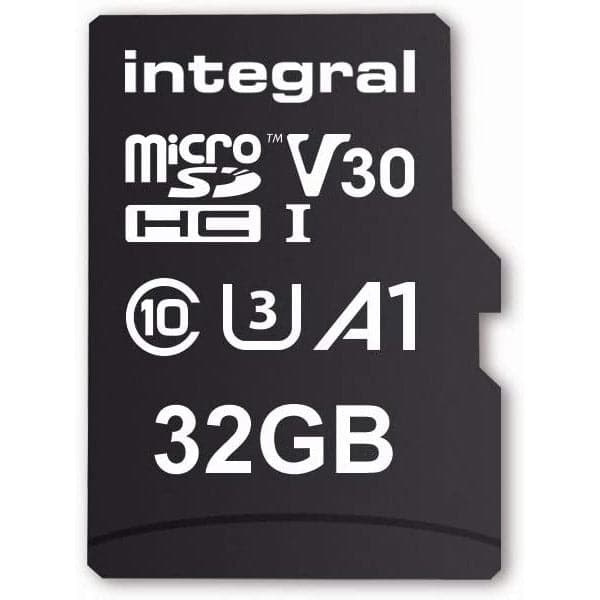 Integral 32GB High Speed V30 UHS-I U3 Class 10 MicroSDHC Memory Card with Adapter