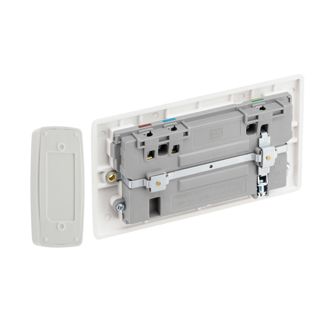 British General Nexus Double Switched 13A Power Socket with Door Chime - White