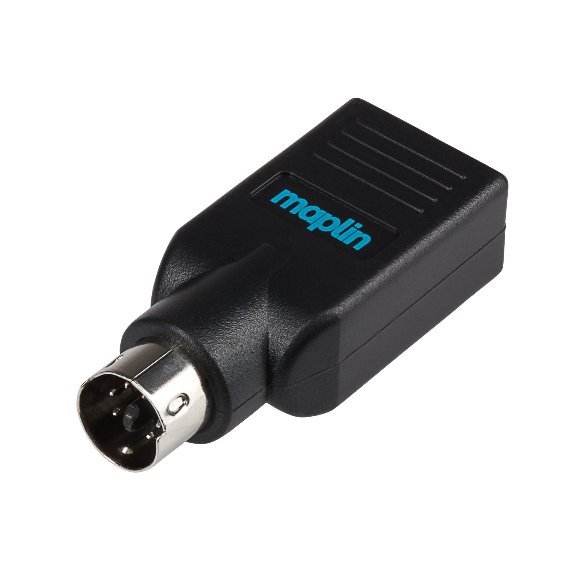 Maplin Premium PS/2 Male to USB-A 2.0 Female Adapter - Black - maplin.co.uk