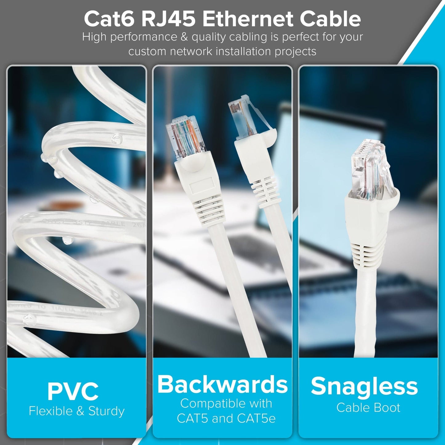 Maplin CAT6 RJ45 Plug UTP Ethernet Network Cable - White, 0.5m