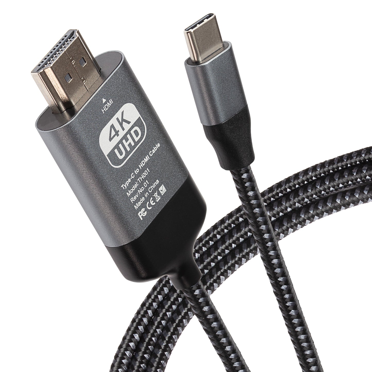 Maplin USB-C to HDMI Cable Adapter (Supports 4K Ultra HD @ 60Hz) - Black, 2m (Pack of 4)