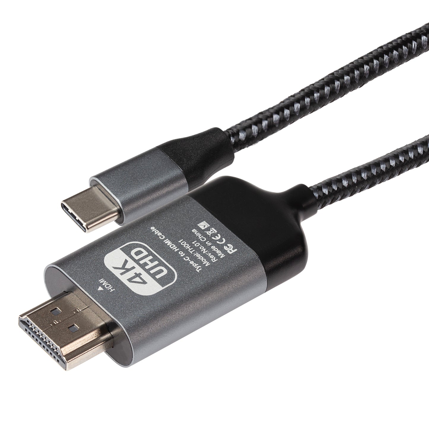 Maplin USB-C to HDMI Cable Adapter (Supports 4K Ultra HD @ 60Hz) - Black, 2m (Pack of 4)