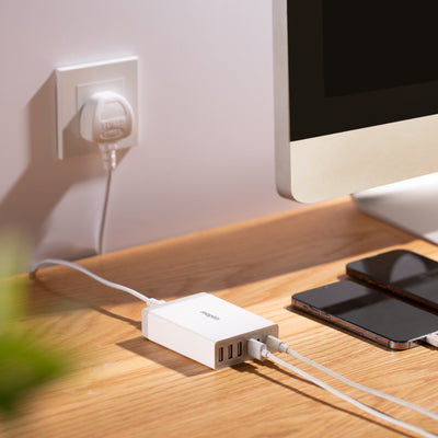 Maplin 6 Port (2x USB-C / 4x USB-A) 50W 10A High Speed USB Charger with 1m Cable - maplin.co.uk