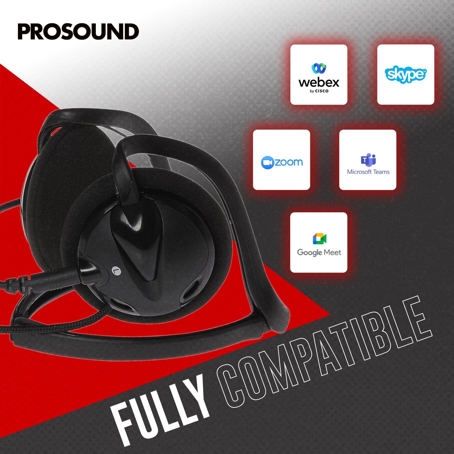 ProSound Stereo USB-A Foldable Headset with Detachable Boom Microphone - maplin.co.uk