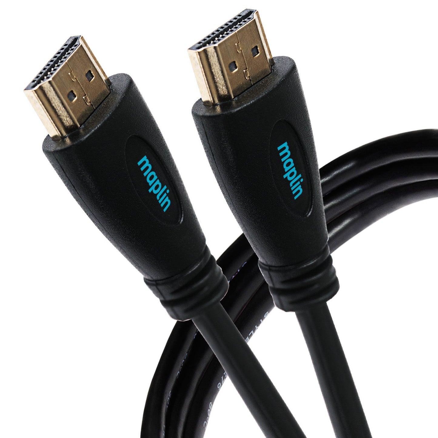 Maplin Thin HDMI to HDMI 4K Ultra HD Cable with Ethernet & Gold Connectors - Black, 3m - maplin.co.uk