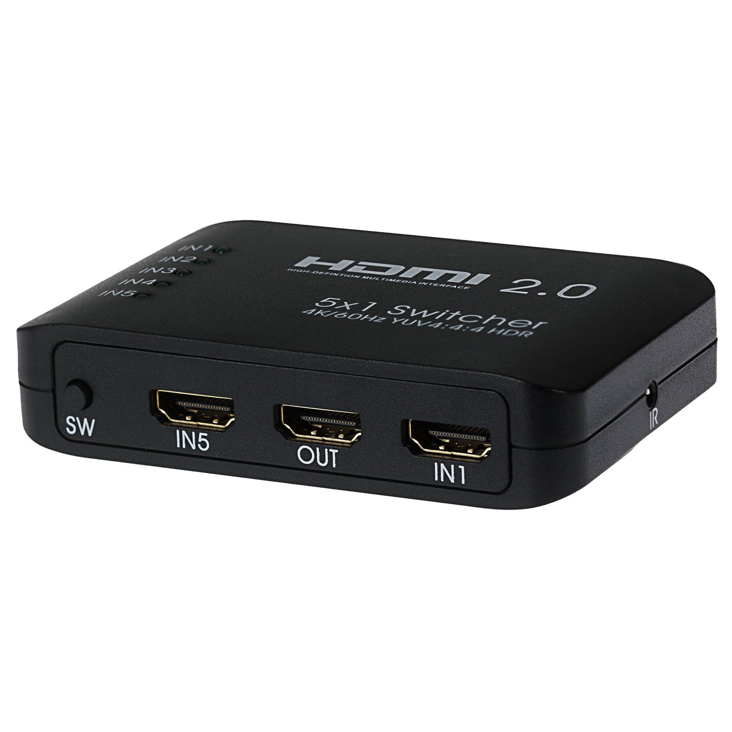 Nikkai HDMI Switch 5 Port in 1 Port Out 4K 60Hz Resolution with Remote Control - Black - maplin.co.uk