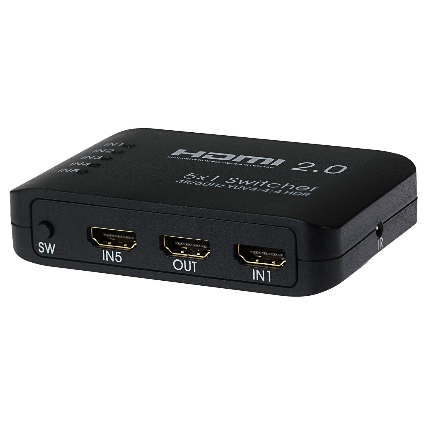 MPS HDMI Switch 5 Ports In 1 Port Out 4K Ultra HD @60Hz with Remote Control - Black - maplin.co.uk